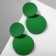 Earrings Metal "Lady" circles, duo, dark green color