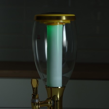 Beer Gold Tower, backlighting flask, 2 l, gold color-11