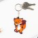 Key keychain wooden "fox" 4.7 x 6 cm