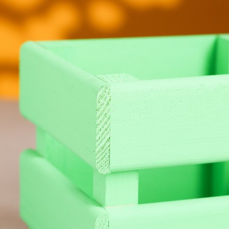 Wooden Kashpo 12 × 11 × 9 cm "odnushka light", two -strip, green giving beautifully-3