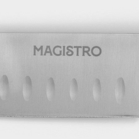 Knife Santoku kitchen Magistro Ardone, blade 17.5 cm, silver color-3