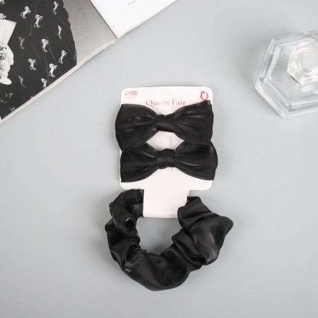 Hair set "Felicia" (elastic band 7 cm, 2 clamps 6.5 cm) classic. black