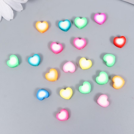 Beads for PVC "Puffy heart" Color set 20 pcs 1x1x1 cm