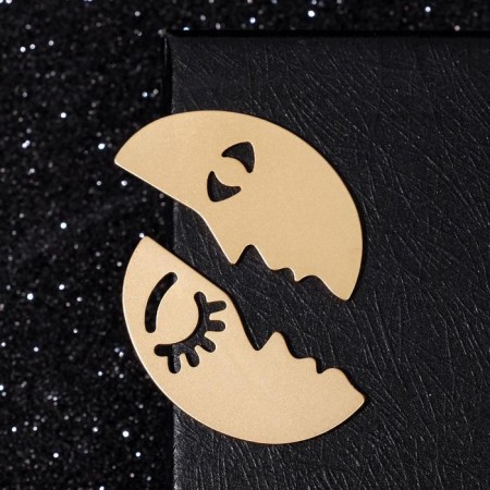 Earrings Metal "Moon" halves, color gold-1