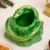 Kashpo "Snake on the stump" Green with gilding, 10x10cm