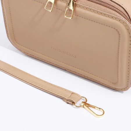 Cross-Bodi Bag on a zipper, beige color-5