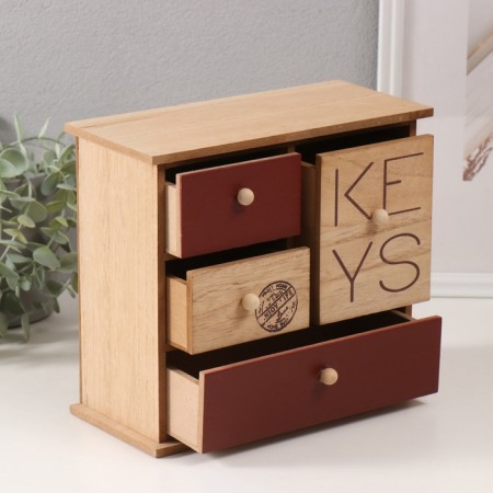 Casket wood 4 boxes "Keys" 23.4x10x21 cm-2