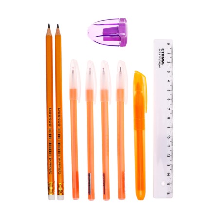 Penal soft, 1 compartment, 95 x 205 mm, flat, with filling 9 items, calligrata "geese-gushi", universal-4