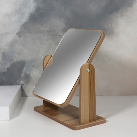 Bamboo desktop mirror, mirror surface 15.7 x 20.5 cm, beige color-3