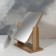 Bamboo desktop mirror, mirror surface 15.7 x 20.5 cm, beige color