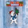 Glass sticker "A snowman in a blue scarf with a Christmas tree" 10x15 cm
