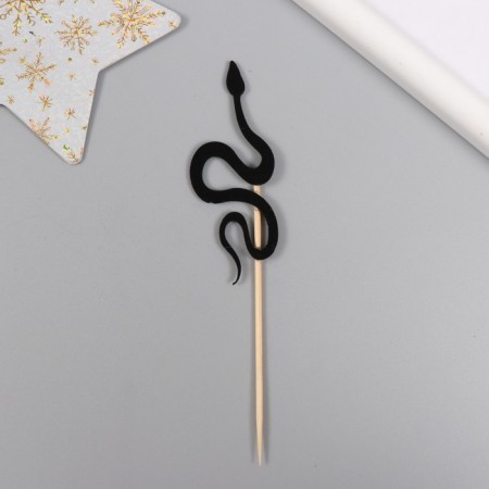Decor for creativity "Black Snake" 12.5 cm (set 6 pcs)-2