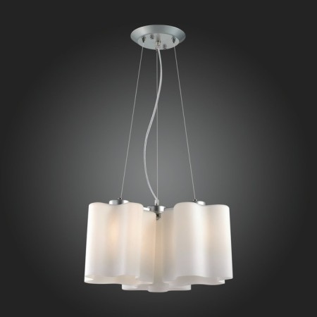 Suspended chandelier ST LUCE. SL116.503.03. ONDE. 3x60 watts, E27, 46x46x22 cm, silver color-4
