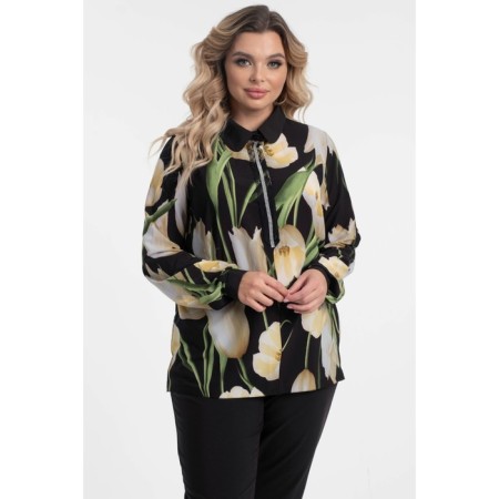 Female shirt, size 52, black color-2