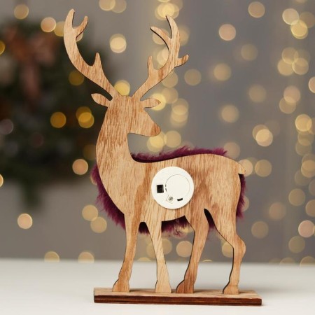 New Year's decor with backlight "Deer" 17 × 5 × 24 cm, purple-3