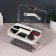 Organizer for storage, with a handle, 2 sections, 27 × 17 × 13.5 cm, white/transparent color