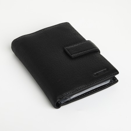 Male purse on the button, department for auto documents, black color-2