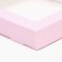 Self -charged box with a pink window, 16 x 16 x 3 cm