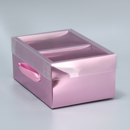 Gift folding box, packaging, "pink cotton wool", 23 x 15 x 10 cm-3