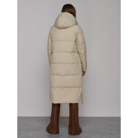 Coat insulated winter female, size 44, beige color-3