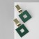 Earrings Assorted Azelia Square, green color in gold