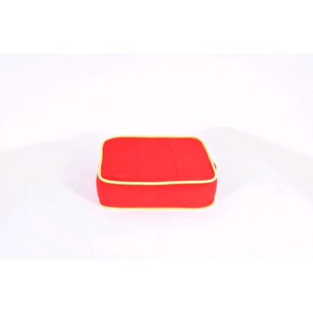 Mobile pillow-bundle, size 40 × 40 cm, red/yellow, velor-1