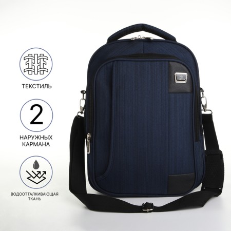 Backpack - male bag, textiles, blue color-1