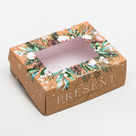 Folding box "Pressent", 10 x 8 x 3.5 cm, New Year-3