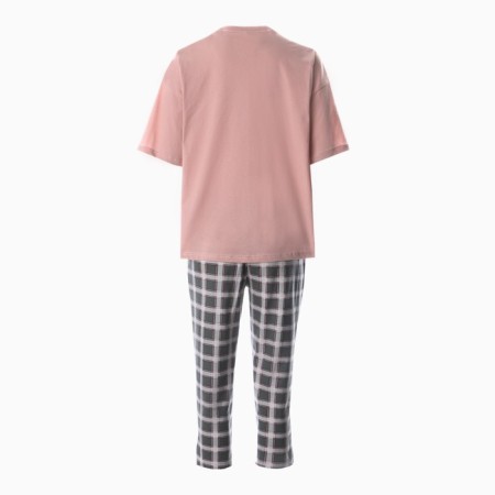 Women's home set (T -shirt/Bridges), pink color, size 52-8