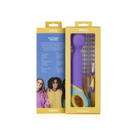Unrealistic vibrator PMV Base Wand, silicone, purple color, 24 cm-7