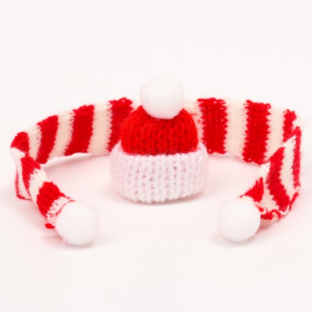 Knitted hat and scarf for toys "Winter mood"-3
