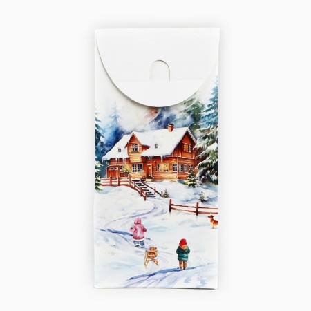 Folding box "Snow houses", 9 x 19 x 6 cm, new year-3