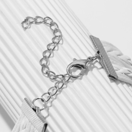 Bracelet Skin "Magic of Signs" Paris, 6 threads, white color, l = 20 cm-5