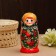 Matryoshka "Bullfinchi in mountain ash", black scarf, 5 puppet, 15 -18 cm