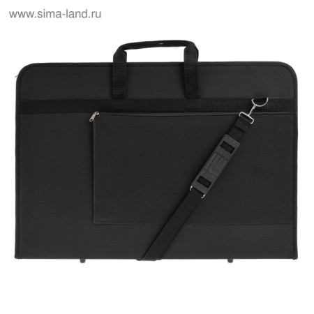 Folder for drawings and drawings A2, 640 x 450 x 30 mm, with handles, textile, estado, with pocket, black-4