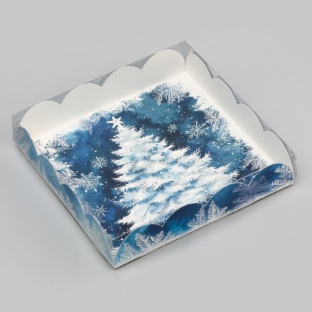 Bearbox, confectionery packaging, "New Year tree", 15 x 15 x 3 cm, New Year-1