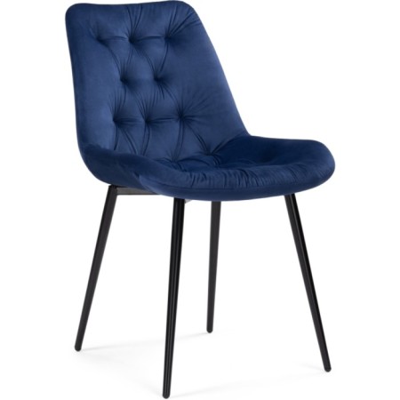 Chair on the Grass -Karkas Goyar Metal/velor, Black/Blue 51x61x82 cm