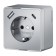Grounding socket, curtains and USB type A+C Gallant (silver) w5071706
