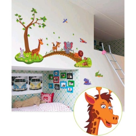 Interior plastic sticker "Beasts and Bridge" 60x90 cm