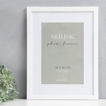 Photo frame Plastic "Gloria" 30x40 cm, with Passpartu, white-1