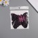 Plastic sticker "Black butterflies with purple" double wings set 12 pcs 12 cm, 10 cm 8 cm 105242