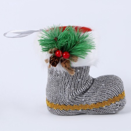 New Year! Candy "Boot", with a spruce branch, color mix-7