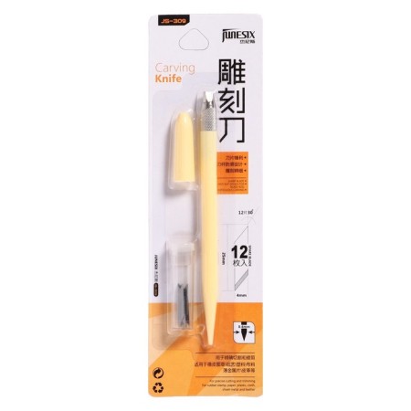 Chancellery knife, blade 4 mm, (scalpel shape) Plastic/metal housing, 12 interchangeable blades, Mix case-9