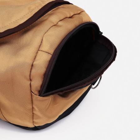 Sports bag with lightning, 2 outer pockets, long belt, mustard color-2