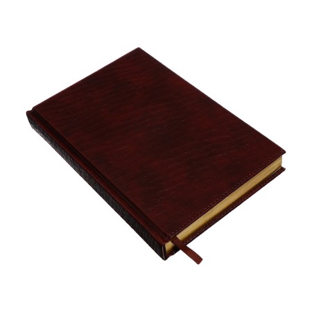 The diary is semi -dated, A5, 192 sheets, ruler, leatherette cover, gold cut, "crocodile", brown-2