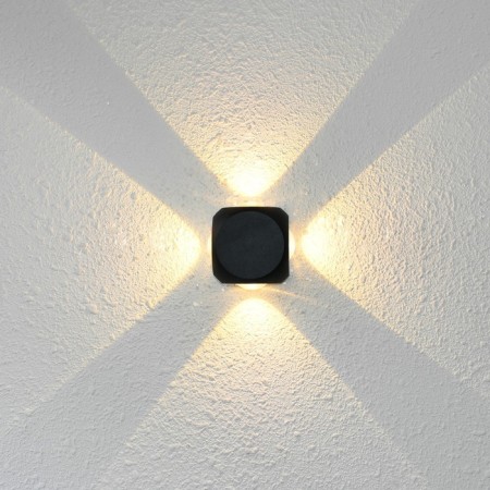 Lamp wall cover Duwi Nuovo 85x85x53mm 4W plastic 4200K IP 54 Black 4 rays-1