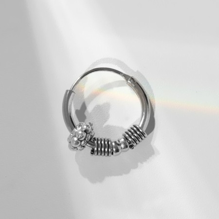 Piercing in the ear "Ring" relief, d = 13 mm, color silver