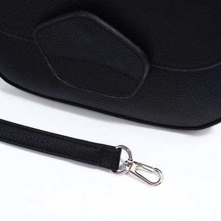 Richet bag on a magnet, outer pocket, long belt, black color-5