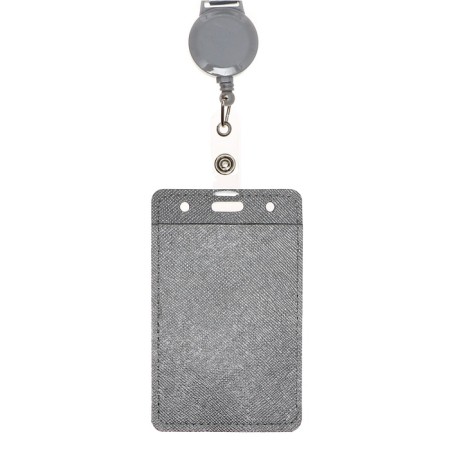 Baig-carman vertical leatherette, external 110x68mm, internal 85x54mm, tape 80x1.2cm, gray.