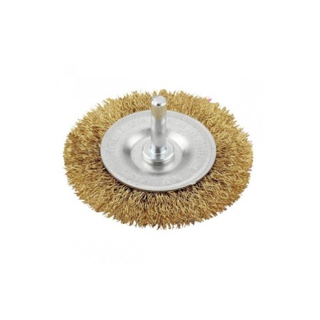 Brush is flat for a drill KWB, D = 75 mm, HSS, brass, wavy, wire thickness 0.2 mm